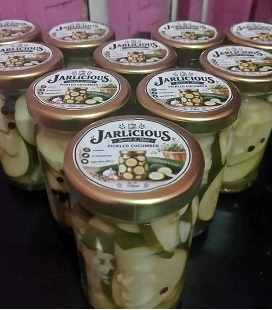 Jars of homemade pickled cucumber from Dipolog City