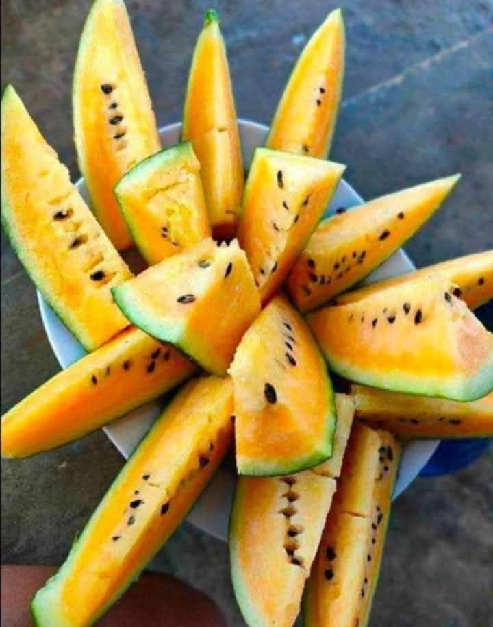 Yellow watermelon slices from Wilfredo Crisostomo in Sta. Rosa, Laguna
