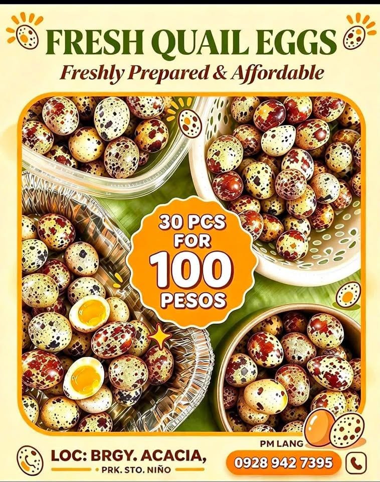 Quail Eggs, 30 pcs per Pack - Davao City