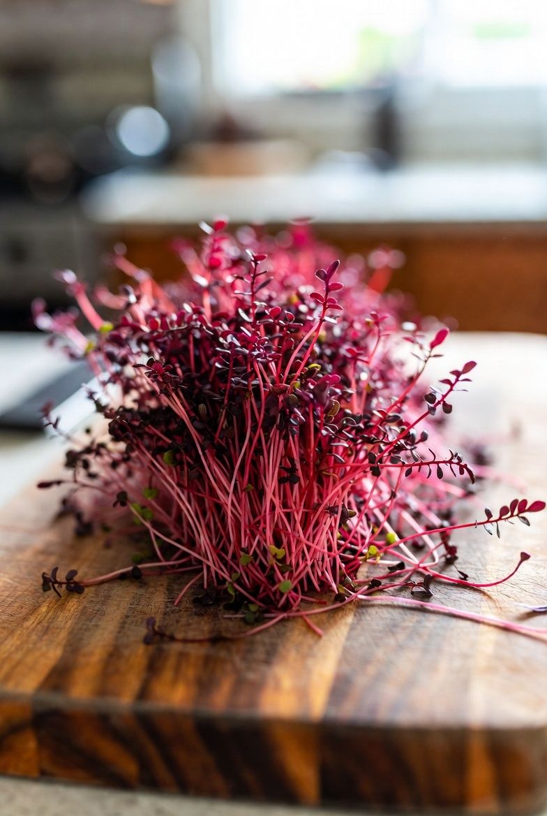 Red garnet amaranth microgreens