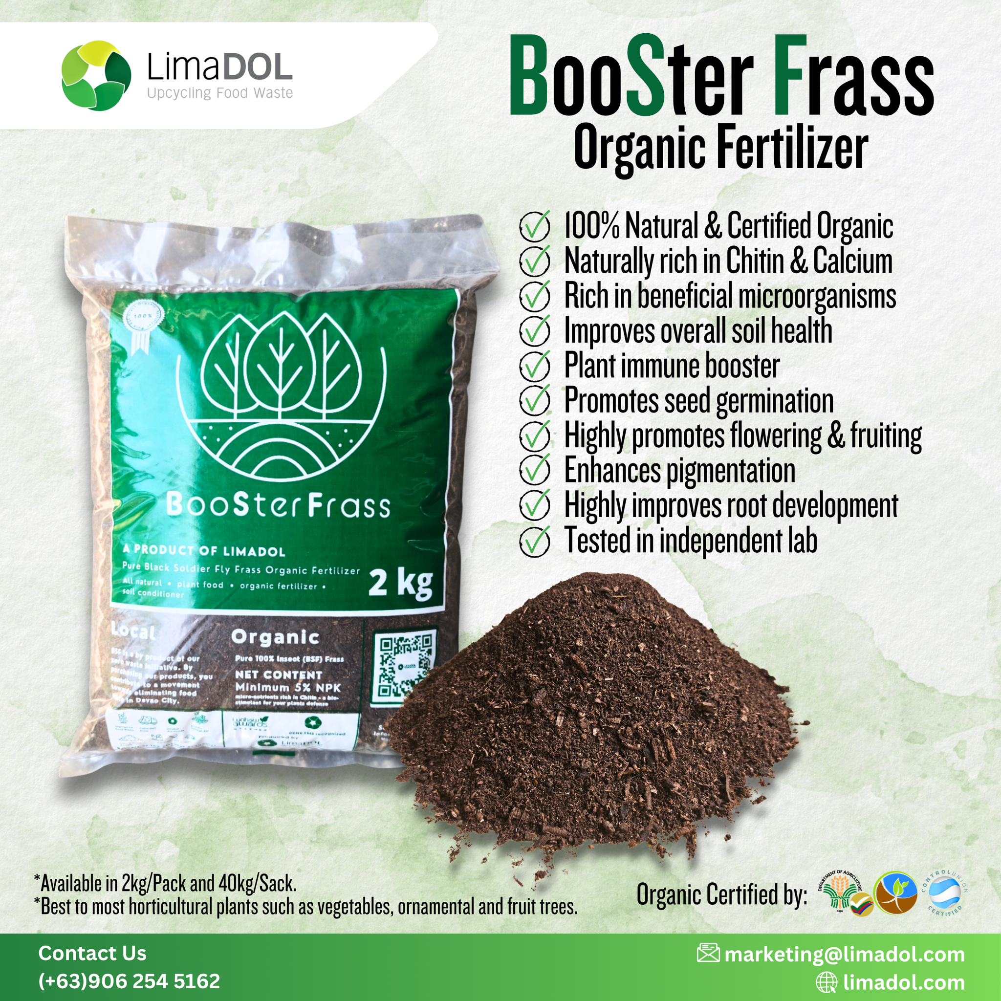 2kg BooSter Frass Organic Fertilizer (LimaDOL)