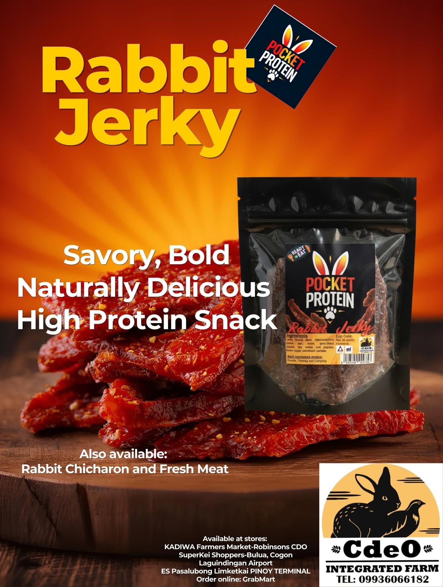 Savory Rabbit Jerky - Premium Farm-Made Snack