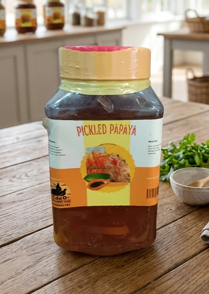Homestyle Pickled Papaya - Sweet & Tangy Farm-Made Delight